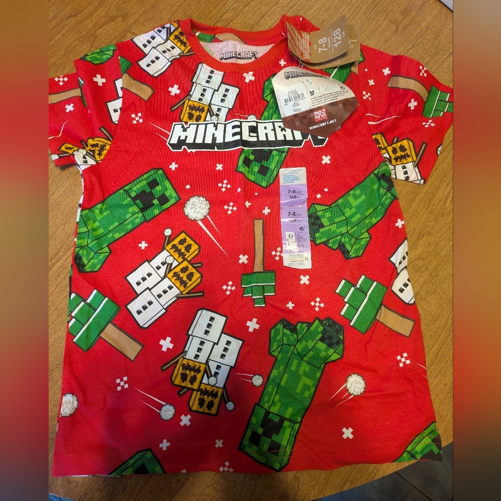 Primark Red Minecraft Kids Tee
